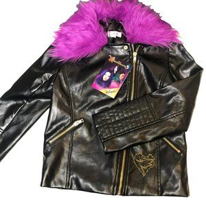 NWT Disney D-Signed Descendants 3 Faux Leather Jacket w/Purple Fur Collar, Sz Me